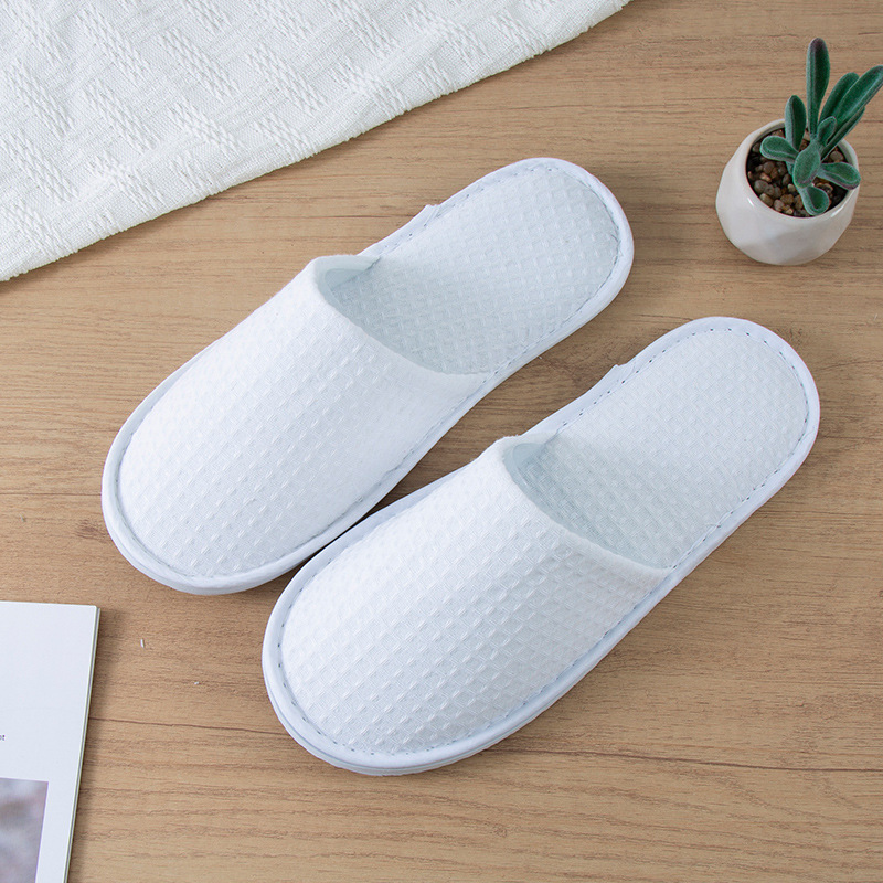 Kids Indoor Outdoor Slippers - 5켤레/세트 화이트 와플 일회용 슬리퍼 남녀