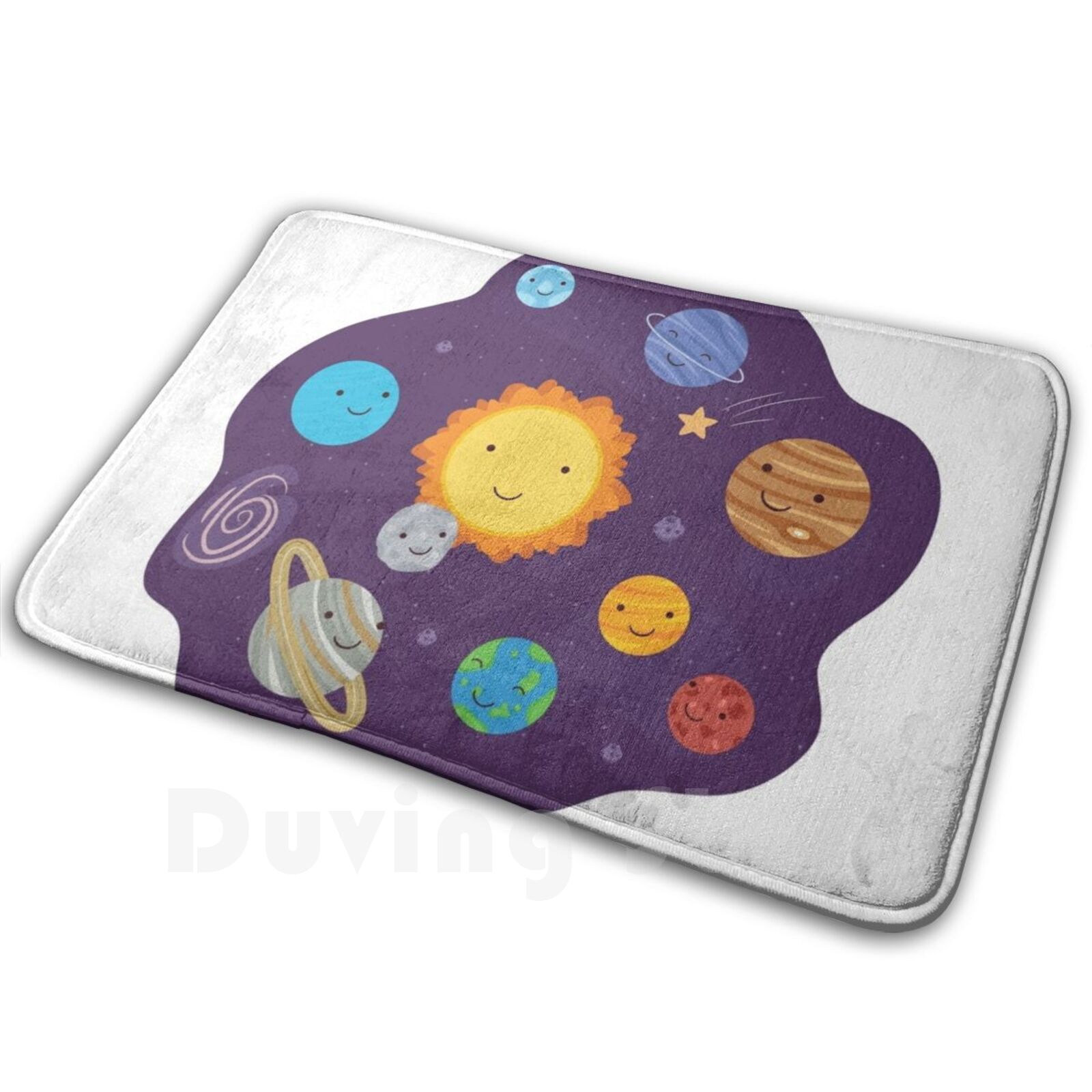 Kids Outdoor Floor Cushions - 태양계와 행성 귀여운 먼지 별 사랑스러운