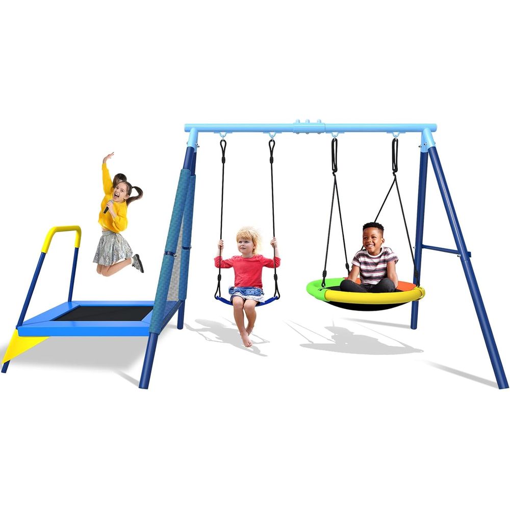 Kids Outdoor Zone - 3-in-1 어린이 그네(T폴린 또는 야외용): 야외