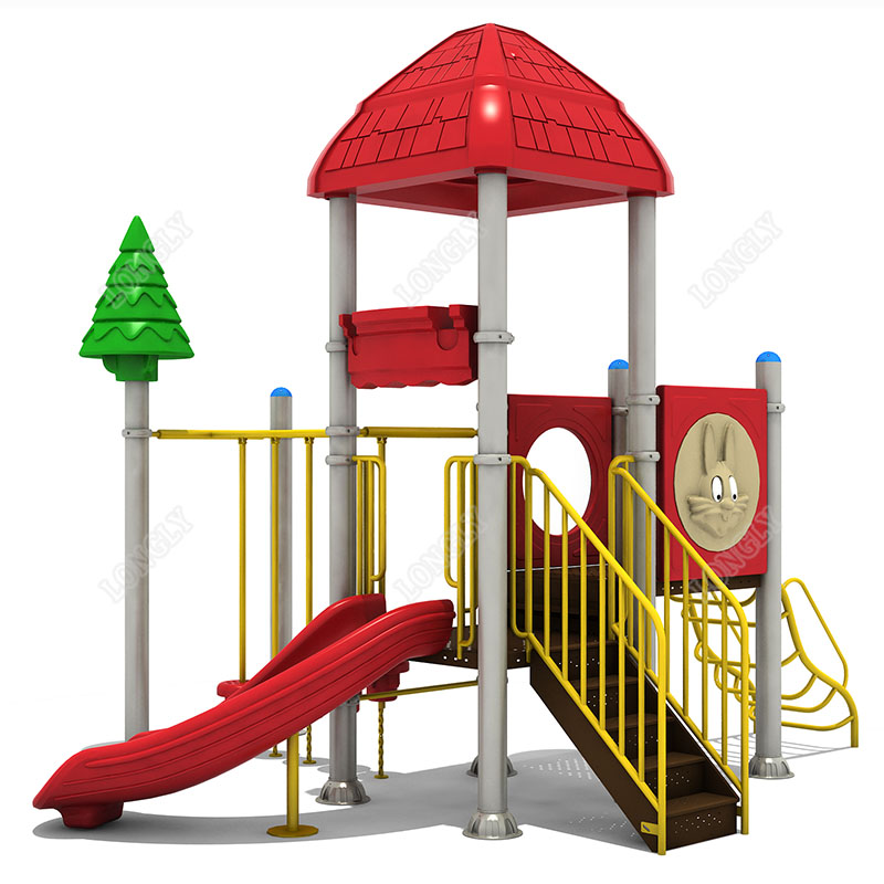 Kids Outdoor Garden - 빨간색 플라스틱 어린이용 미끄럼틀 LLDPE 재질의