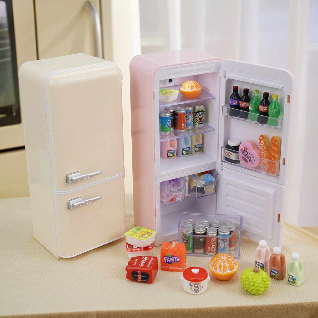 Kids Outdoor Kitchen Set - 33개 구성 어린이 미니 냉장고 놀이세트