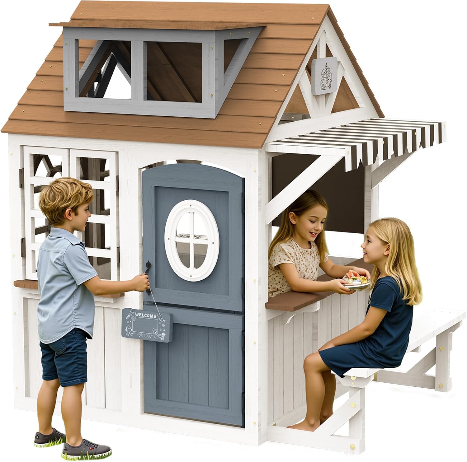 Kids Outdoor Wooden Playhouse - 알보트 키즈 야외용 원목 놀이집 (주방