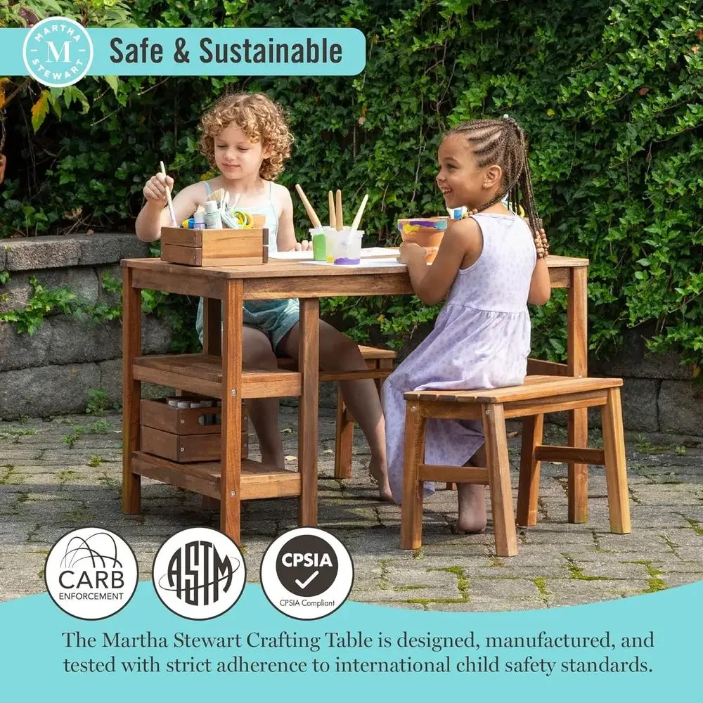 어린이 야외용 상자형 테이블 및 벤치 2개 세트: 아카 - Kids Outdoor Wooden Table 리뷰 및 가격