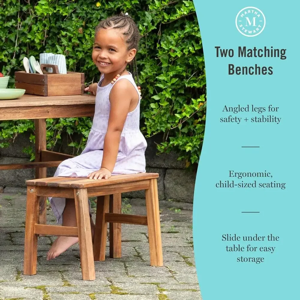 어린이 야외용 상자형 테이블 및 벤치 2개 세트: 아카 - Kids Outdoor Wooden Table 리뷰 및 가격