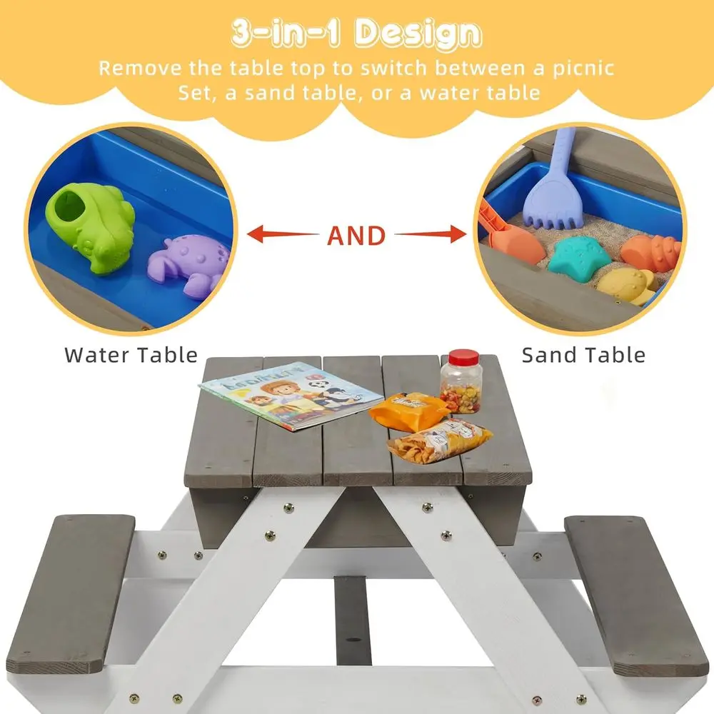 어린이용 3-in-1 접이식 나무 피크닉 테이블, 야외 - Kids Outdoor Wooden Table 리뷰 및 가격