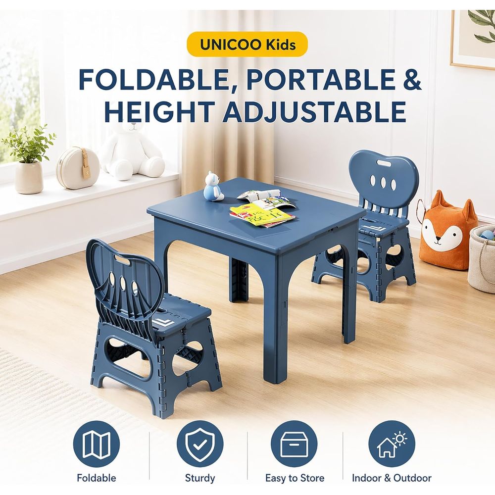 접이식 테이블 및 의자 세트, 높이 조절 가능한 휴대용 - Kids Outdoor Wooden Table 리뷰 및 가격