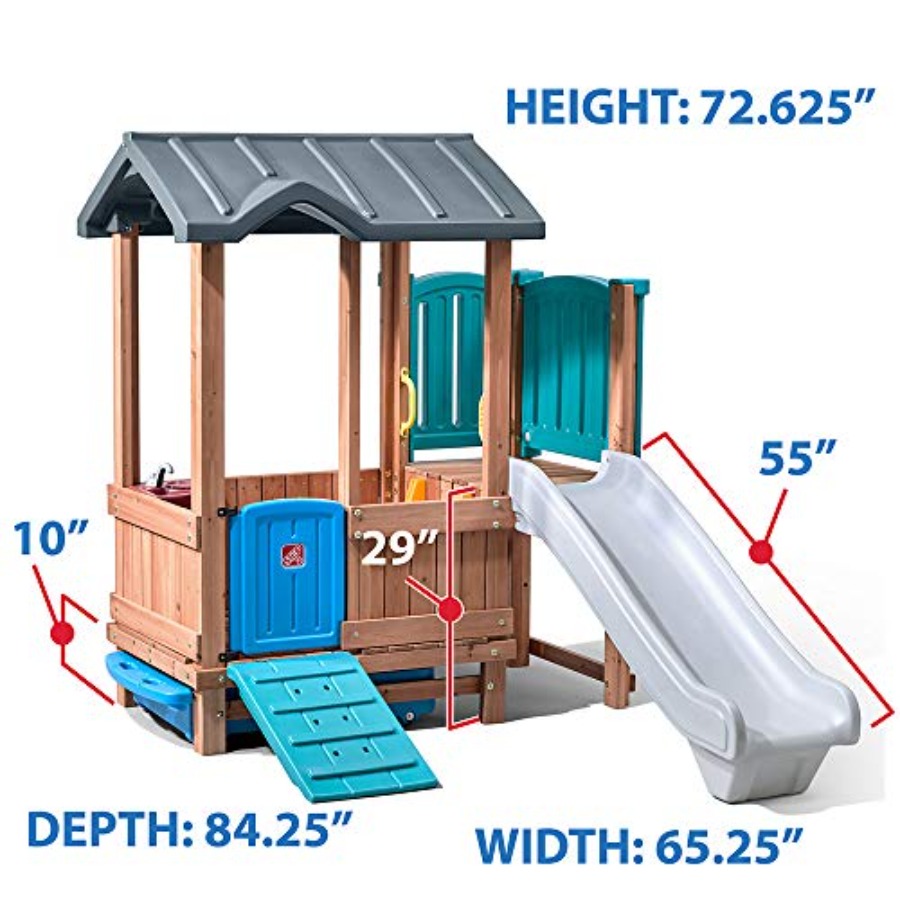 우드랜드 어드벤처 플레이하우스 & 슬라이드, 어린이 야 - Kids Outdoor Wooden Playhouse 리뷰 및 가격