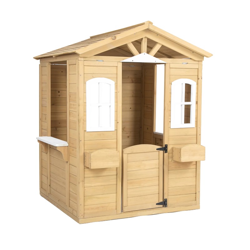 모던 클래식 원목 어린이 야외 놀이집 (작동하는 문,  - Kids Outdoor Wooden Playhouse 리뷰 및 가격