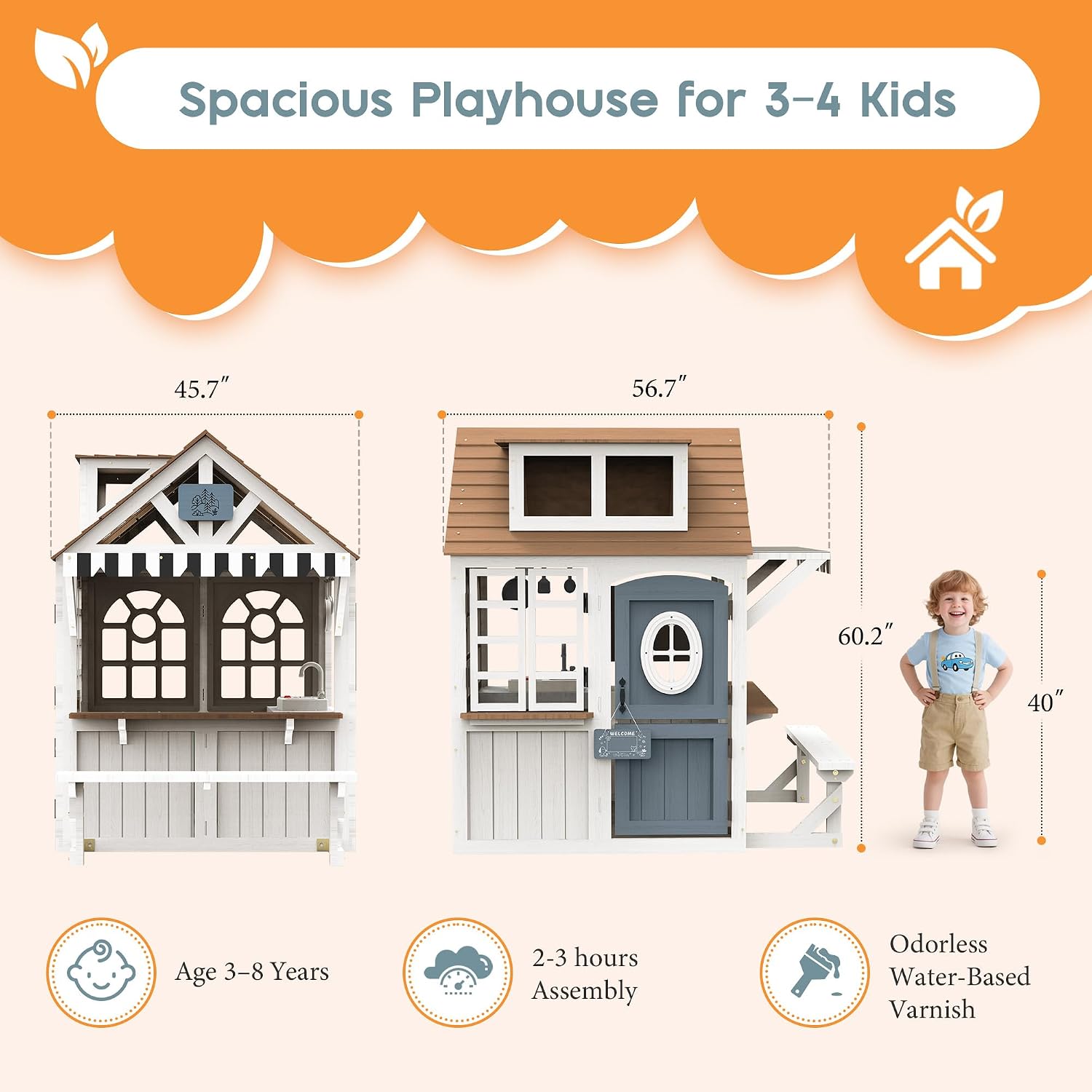 알보트 키즈 야외용 원목 놀이집 (주방 세트 포함) | - Kids Outdoor Wooden Playhouse 리뷰 및 가격