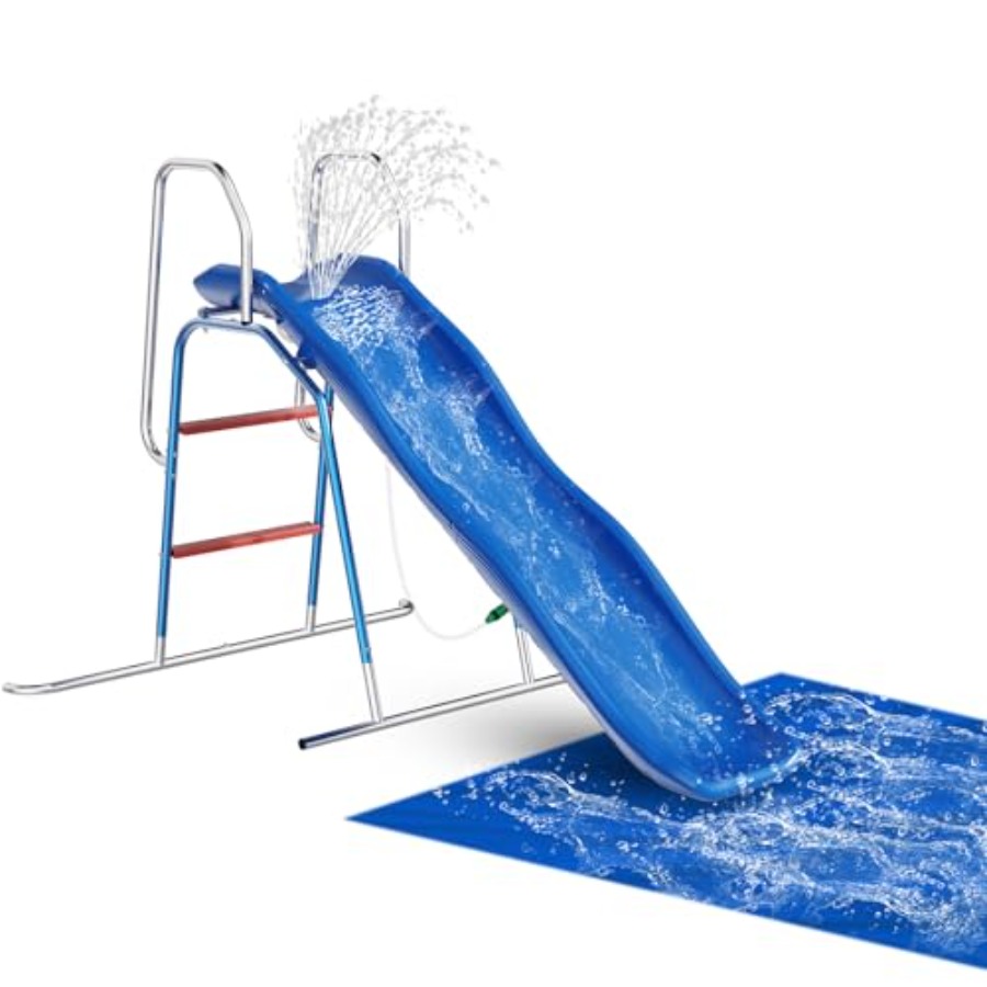 어린이용 뒷마당 물 미끄럼틀: PVC 소재, 파란색,  - Kids Outdoor Zone 리뷰 및 가격